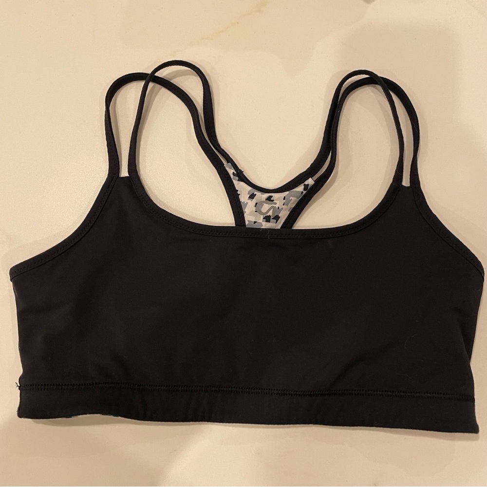 4/$30 GAP fit reversible sports bra size S small black white grey - Picture 2 of 5